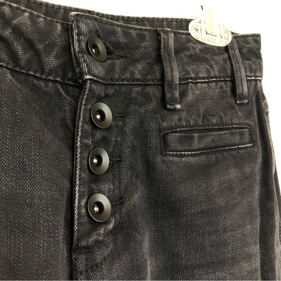 Free People Black Avendale Wide Leg Button Fly Jeans size 24 - Picture 4 of 11